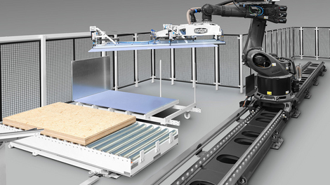 Automated panel positioning with the FEEDBOT W-500. Automated panel positioning with the FEEDBOT W-500.