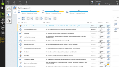 The assistant for optimal use of the machine functions The assistant for optimal use of the machine functions