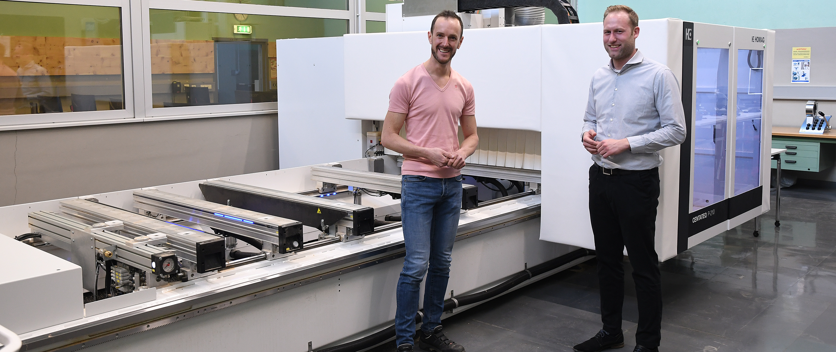 Christian Hintersteiner (left) and Manuel Nöbauer are smiling: With the  CENTATEQ P-210, WIFI's ideas have been fully realized. 